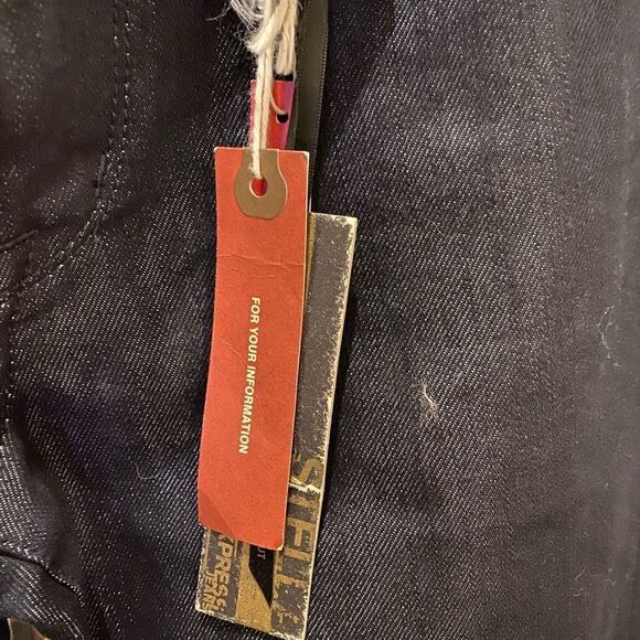 Express Women 4 Blue Stella Boot Leg Jeans Sequin Low Rise Denim Dark shimmery - Picture 9 of 16